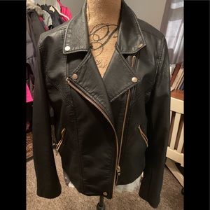 BlankNy moto jacket with gold hardware